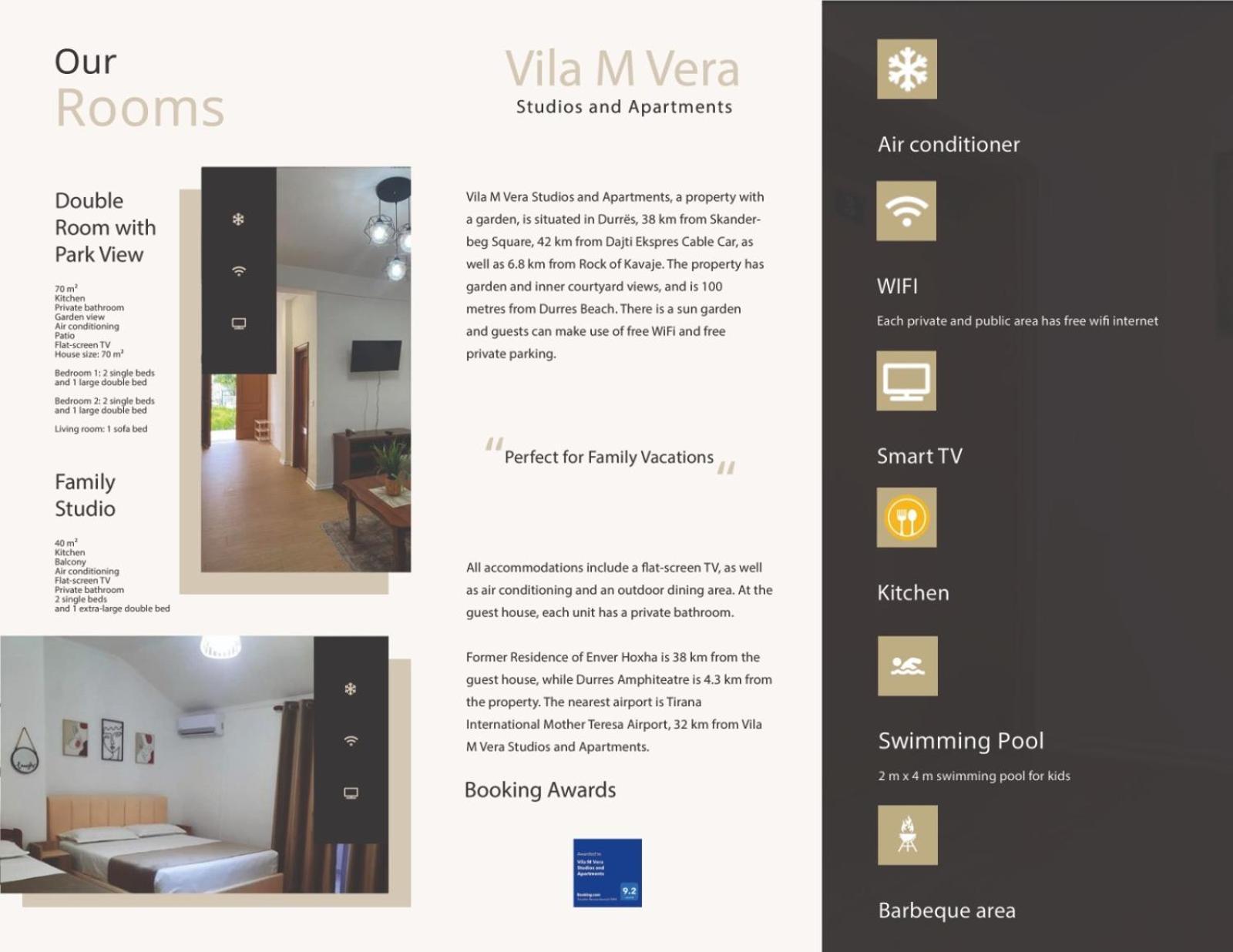 Vila M Vera Rooms With Kitchen And Apartments ドゥラス エクステリア 写真